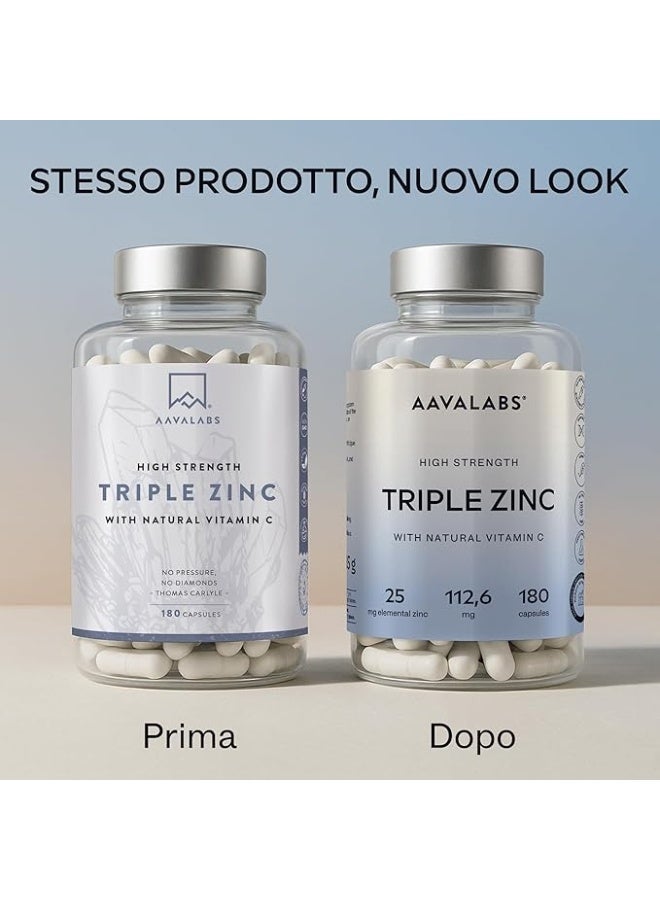 Aavalabs Triple Zinc Complex ,to supports a strong immune system and promotes healthy skin, hair, and nails ,180 tablets - Image 2